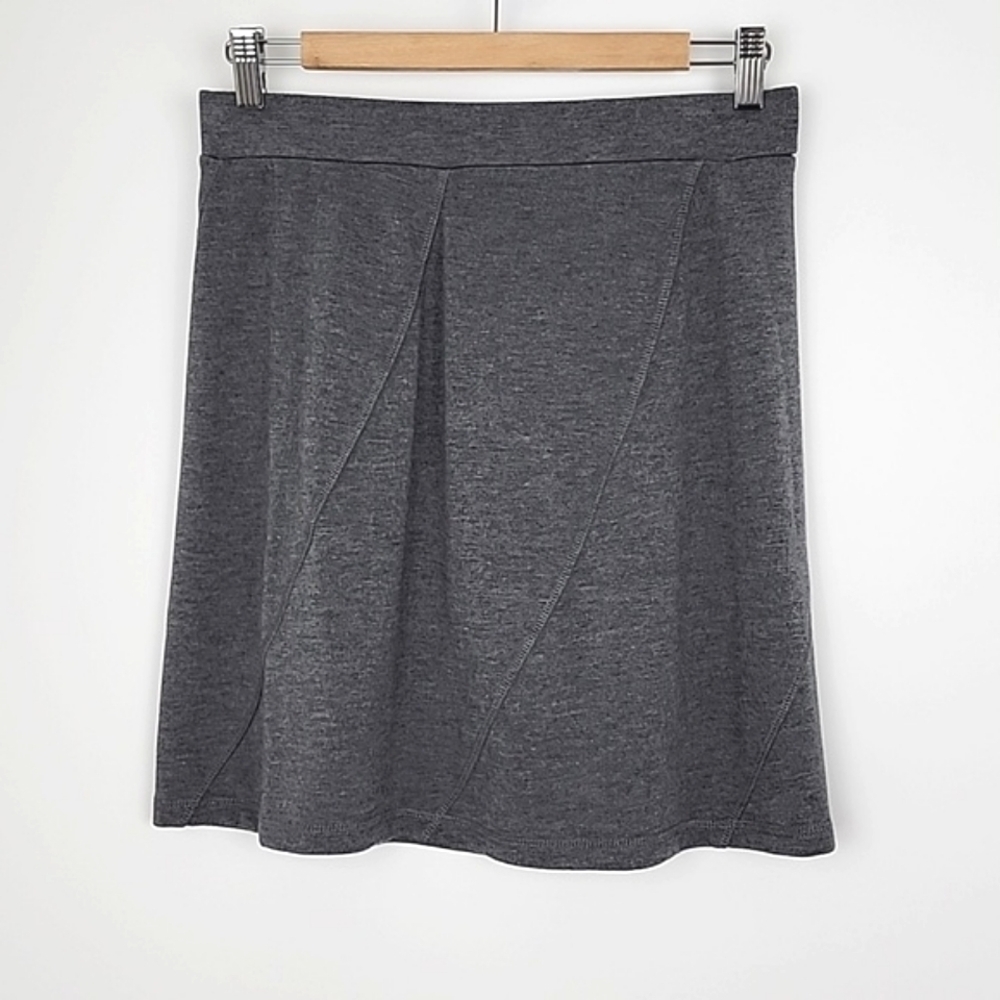 Dakini Women's Heathered Grey Skirt Flowy A Line Modal Blend Stretch M